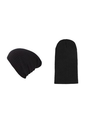 Gorro Unisex Punto Suave Algodon Invierno Liso 028 Negro