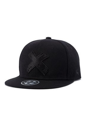 Gorra Plana Beisbol Hip Hop Unisex Algodon Bordado 3D Negro
