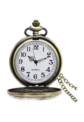 Reloj Bolsillo Bronce Antiguo Engrane Cadena Analogico P382