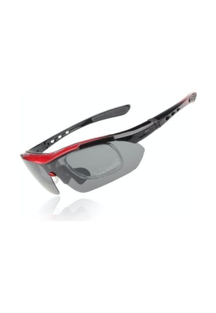 Gafas Deportivas Profesionales 5 Lentes Negro Rojo