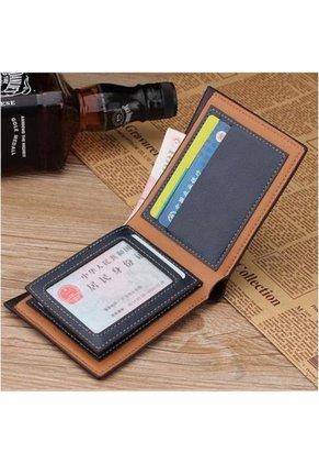 Billetera Vintage Hombres Cuero Delgado LCC-D001 Cafe