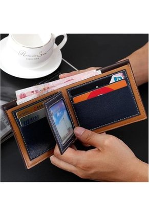 Billetera Vintage Hombres Cuero Delgado LCC-D001 Cafe