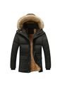 Chaqueta Hombre Calida Gruesa Capucha Rompevientos 390 Negro de Frenezi