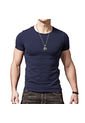 Camiseta Hombres Manga Corta Slim Fit MTS408 Azul de Frenezi