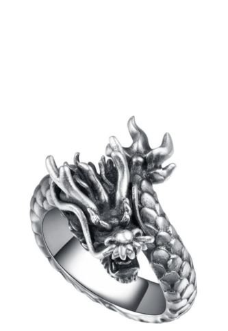 Anillo Punk Retro Gotico Hombre Ajustable FF046 Dragon Frenezi