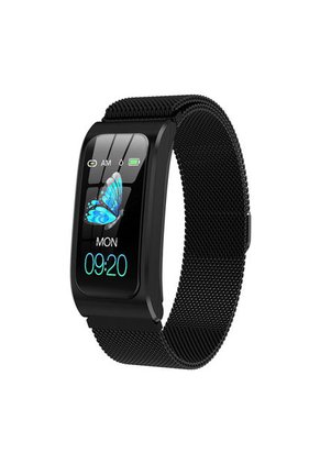 Smartband Pulsera Inteligente Ritmo Cardiaco Pulso Acero AK12 Negro