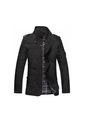 Chaqueta Hombre Casual Larga Slim Fit Algodon 1045 Negro de Frenezi