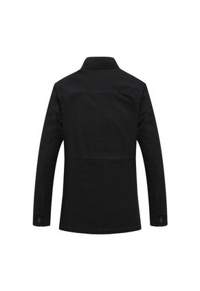 Chaqueta Hombre Casual Larga Slim Fit Algodon 86923 Negro