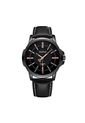 Reloj Hombre Cuarzo Casual Pulso Cuero PU 353 Negro de Frenezi