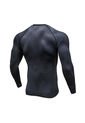 Camiseta Manga Larga Hombre Gimnasio Fitness 4029 Negro de Frenezi
