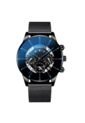 Reloj Pulso Acero Hombre Cuarzo Calendario 1753 Negro Azul de Frenezi