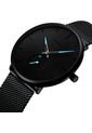 Reloj Hombre Lujo Delgado Malla Acero CRRJU 2150 Negro Azul de Frenezi