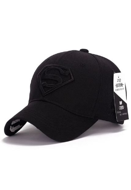 Gorra Beisbol Superman Poliester Logo Negro