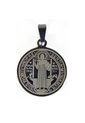 Medalla San Benito Acero Inoxidable Diametro 3.4cm Negro de Frenezi