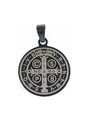 Medalla San Benito Acero Inoxidable Diametro 3.4cm Negro de Frenezi