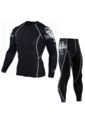Conjunto Deportivo Compresion Hombre Camiseta Pantalon 721 Negro de Frenezi