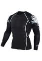 Conjunto Deportivo Compresion Hombre Camiseta Pantalon 721 Negro de Frenezi