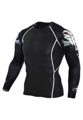 Conjunto Deportivo Compresion Hombre Camiseta Pantalon 721 Negro