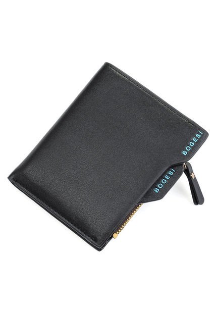Billetera Monedero Hombre Cuero PU - Color Negro