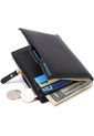 Billetera Monedero Hombre Cuero PU - Color Negro de Frenezi