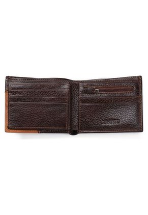 Billetera Hombre Cuero Cremallera Tipo 1B G8042 Cafe Marron