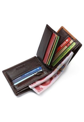 Billetera Hombre Cuero Cremallera Tipo 1B G8042 Cafe Marron