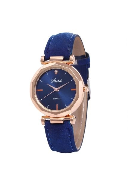 Reloj Pulsera Mujer Cuarzo Analogico Pulso Cuero PU 932 Azul