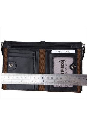 Billetera Hombres Cuero Doble Cremallera CNC-D001 Negro