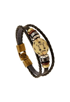 Pulsera Cuero Zodiaco Cancer - Color Negro