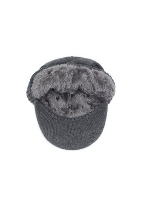 Gorro Beanie Visera Unisex Pasamontañas Gris Claro Negro