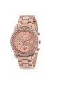 Reloj Casual Mujer Cristales Cuarzo Color Dorado Rosa de Frenezi