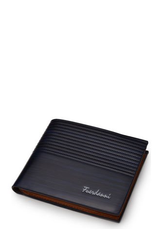 Billetera Vintage Hombres Cuero Delgado LCC-D001 Azul Frenezi