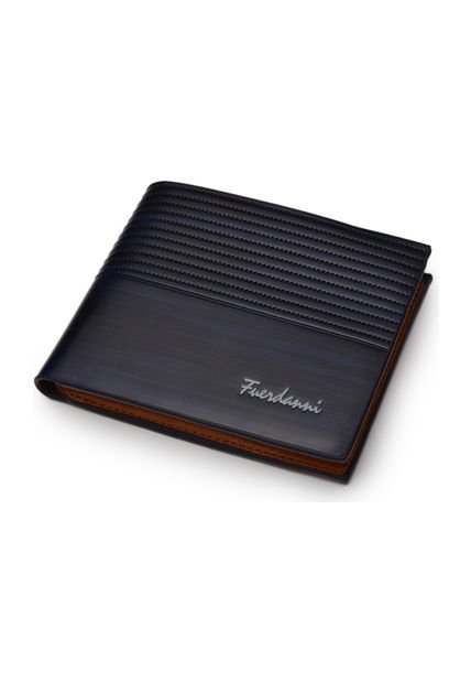 Billetera Vintage Hombres Cuero Delgado LCC-D001 Azul