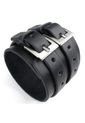 Brazalete Ancho Hombre Cuero Genuino - Negro de Frenezi