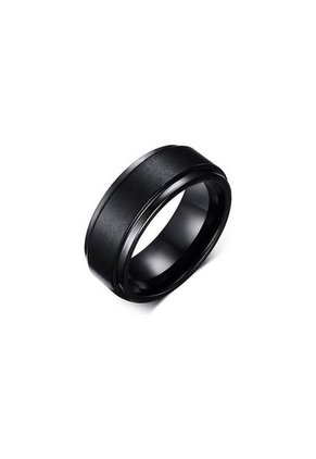 Anillo Carburo Tungsteno 8mm Hombres Negro Mate