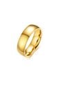 Anillo Unisex 6mm Clasico Acero Inoxidable Dorado 015 de Frenezi