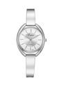 Reloj Analogico Pulsera Mujer Liso LP025 Plateado Blanco de Frenezi