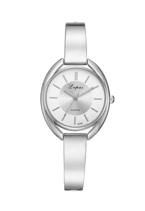 Reloj Analogico Pulsera Mujer Liso LP025 Plateado Blanco