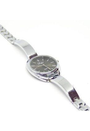 Reloj Analogico Pulsera Mujer Liso LP025 Plateado Negro