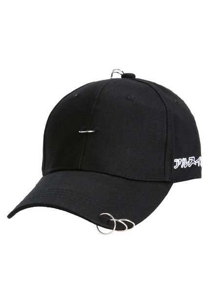 Gorra Beisbol Unisex Argolla Algodon Negro