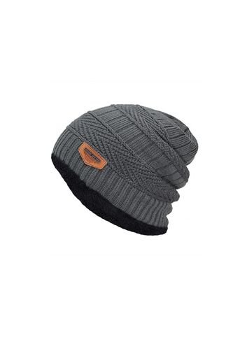 Gorro Invierno Hombre Tejido Grueso Punto Algodon HW Gris Frenezi