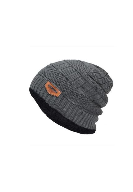 Gorro Invierno Hombre Tejido Grueso Punto Algodon HW Gris