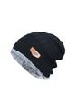 Gorro Invierno Hombre Tejido Grueso Punto Algodon HW Negro de Frenezi