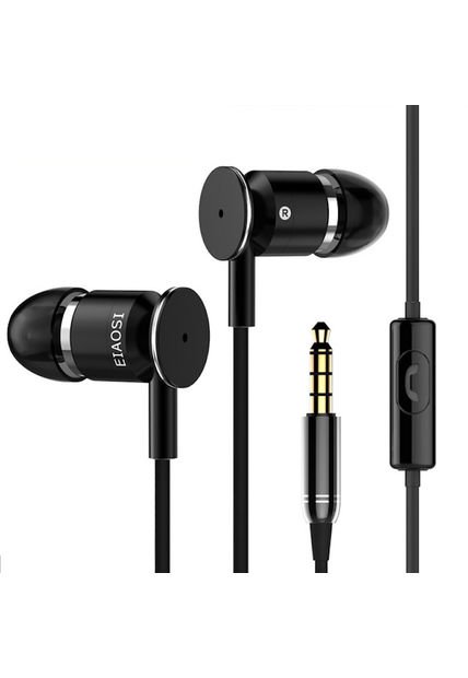 Audifonos Estereo Con Microfono 3.5mm Negro