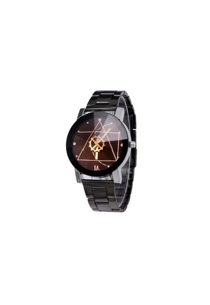 Reloj Hombre Cuarzo Acero Inoxidable Analogico FS Negro