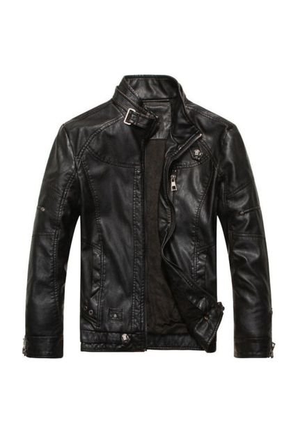 Chaqueta Masculina Cuero PU Motocicleta Hombres 8822