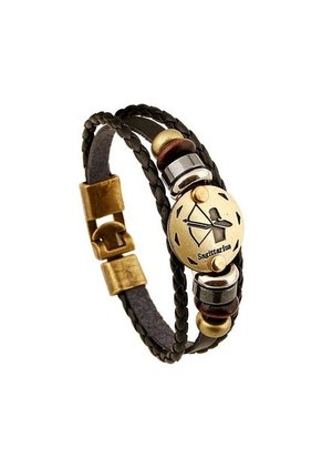 Pulsera Cuero Zodiaco Cancer - Color Negro