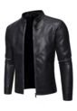 Chaqueta Hombre Cuero PU Casual Motociclismo Moda 8128 de Frenezi