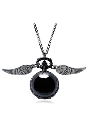 Reloj Snitch Dorada Harry Potter Cadena Acero Color Negro