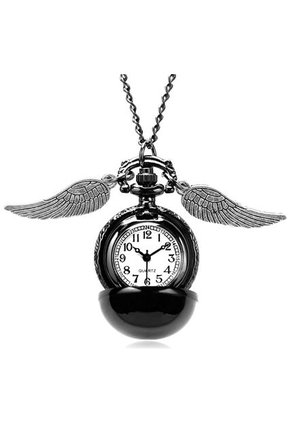 Reloj Snitch Dorada Harry Potter Cadena Acero Color Negro